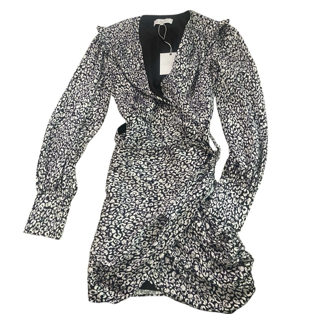 L'Academie The Joyce Mini Dress Abstract Cheetah Sz XS NEW - Picture 2 of 3